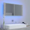 LED Bathroom Mirror Cabinet Concrete Gray 35.4"x4.7"x17.7"