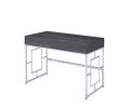 Saffron Vanity Desk in Black Oak & Chrome XH