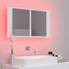 LED Bathroom Mirror Cabinet White 31.5"x4.7"x17.7"