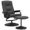 Recliner Chair with Footrest Dark Gray Fabric