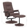 Recliner Chair with Footrest Brown Fabric