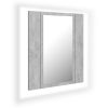 LED Bathroom Mirror Cabinet Concrete Gray 15.7"x4.7"x17.7"