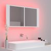 LED Bathroom Mirror Cabinet White 35.4"x4.7"x17.7"