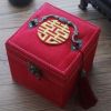 Red Velvet Chinese Style Small Three Layers Jewelry Storage Organizer Box Wedding Jewelry Holder