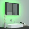 LED Bathroom Mirror Cabinet Gray 23.6"x4.7"x17.7"