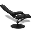 TV Armchair with Footstool Black Faux Leather