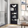 Wood Bookcase with 6 Shelf Bookshelf, Book Collection Cabinet and Book Display Shelves 6 Tiers,Tall Organizer Book Case Storage Bookshelf for Living R