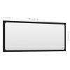 Bathroom Mirror Black 35.4"x0.6"x14.6" Chipboard