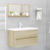 Bathroom Mirror Sonoma Oak 31.5"x4.1"x14.6" Chipboard