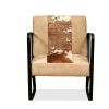 Lounge Chair Cream Genuine Goatskin and Canvas