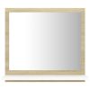 Bathroom Mirror White and Sonoma Oak 15.7"x4.1"x14.6" Chipboard