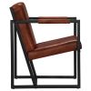 Armchair Brown Real Leather