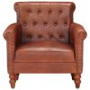 Armchair Brown Real Goat Leather