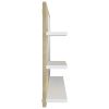 Bathroom Mirror White and Sonoma Oak 35.4"x4.1"x17.7" Chipboard