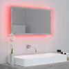 LED Bathroom Mirror Concrete Gray 31.5"x3.3"x14.6" Chipboard