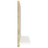 Bathroom Mirror White and Sonoma Oak 15.7"x4.1"x14.6" Chipboard