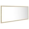 LED Bathroom Mirror Sonoma Oak 39.4"x3.3"x14.6" Chipboard