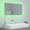 LED Bathroom Mirror Concrete Gray 31.5"x3.3"x14.6" Chipboard