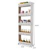 Laundry Room Organizer, Mobile Shelving Unit Organizer with 5 Large Storage Baskets, Gap Storage Slim Slide Out Pantry Storage Rack for Narrow Spaces