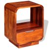 Nightstand with Drawer Solid Sheesham Wood 15.8"x11.8"x19.7"