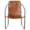 Relaxing Armchair Brown Real Leather