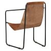 Relaxing Armchair Brown Real Leather