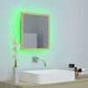 LED Bathroom Mirror Sonoma Oak 15.7"x3.3"x14.6" Chipboard