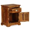 Bedside Cabinet 15.8"x11.8"x19.7" Solid Sheesham Wood