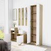 Hallway Furniture Set White and Sonoma Oak Chipboard