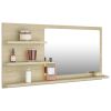 Bathroom Mirror Sonoma Oak 35.4"x4.1"x17.7" Chipboard