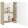 Bathroom Mirror Cabinet White and Sonoma Oak 24.6"x8.1"x25.2" Chipboard