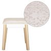 Elegant Vanity Set with Lighted Round Mirror and Cushioned Stool White&Champagne Color Finish Vanity Desk Solid Wood Makeup Dressing Table w/4 Storage