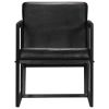 Armchair Black Real Leather