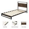 Twin metal bed frame with wood slats