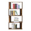 Bookcase and Bookshelf 4 Tier Display Shelf, S-Shaped Z-Shelf Bookshelves, Freestanding Multifunctional Decorative Storage Shelving for Home Office, V