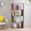 Bookcase and Bookshelf 4 Tier Display Shelf, S-Shaped Z-Shelf Bookshelves, Freestanding Multifunctional Decorative Storage Shelving for Home Office, V