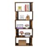 Bookcase and Bookshelf 5 Tier Display Shelf, S-Shaped Z-Shelf Bookshelves, Freestanding Multifunctional Decorative Storage Shelving for Home Office, V