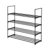 4 Tiers Shoe Rack Shoe Tower Shelf Storage Organizer For Bedroom, Entryway, Hallway, and Closet Black Color--YS