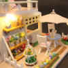 Hand Assembled Cottage Princess House Wooden Miniature Handmade Doll House Craft Bedroom Furniture Kids