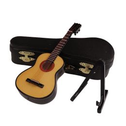 Mini Classical Guitar Wooden Miniature Guitar Model Musical Instrument Guitar Decoration Gift Decor For Bedroom Living Room (Type: U15049S3)