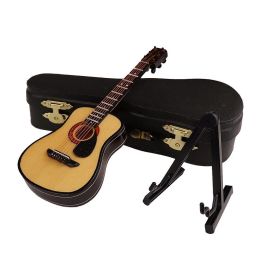 Mini Classical Guitar Wooden Miniature Guitar Model Musical Instrument Guitar Decoration Gift Decor For Bedroom Living Room (Type: U15049S4)