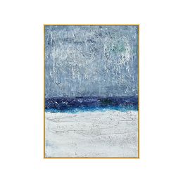 Abstract Blue White Landscape Canvas Posters Handmade Golden Wall Pictures for Living Room Bedroom Aisle Scandinavian Home Decor (size: 100x150cm)