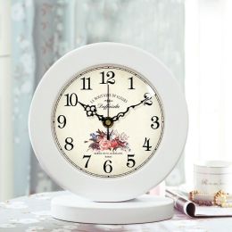 Living Room American Simple Wooden Clock Table Clock Mute Modern Bedroom Table Clock (style: B)