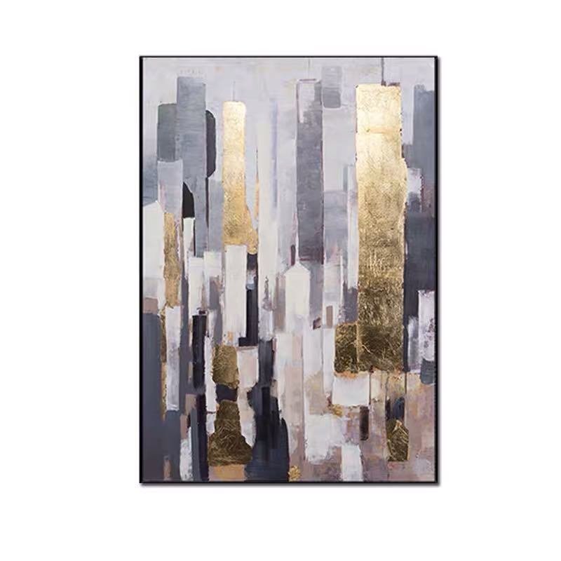 Top Selling Handmade Abstract Oil Painting Wall Art Modern City Building Gold Foil Picture Canvas Home Decor For Living Room Bedroom No Frame Top Selling Handmade Abstract Oil Painting Wall Art Modern City Building Gold Foil Picture Canvas Home Decor For Living Room Bedroom No Frame