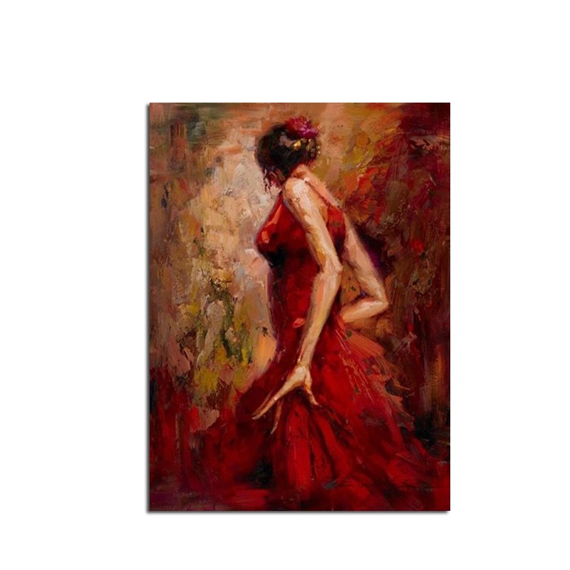Ha's Art Handmade Abstract Oil Painting Wall Art Modern Minimalist Red Dancing Girl Picture Canvas Home Decor For Living Room Bedroom No Frame Ha's Art Handmade Abstract Oil Painting Wall Art Modern Minimalist Red Dancing Girl Picture Canvas Home Decor For Living Room Bedroom No Frame