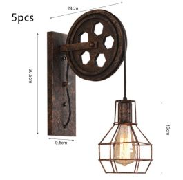 Bedroom creativity individual character wall lamp (Color: Rust5pcs)