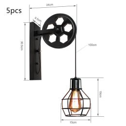 Bedroom creativity individual character wall lamp (Color: Black5pcs)