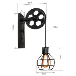 Bedroom creativity individual character wall lamp (Color: Black)