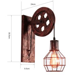 Bedroom creativity individual character wall lamp (Color: Red rust)