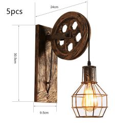 Bedroom creativity individual character wall lamp (Color: Antique5pcs)